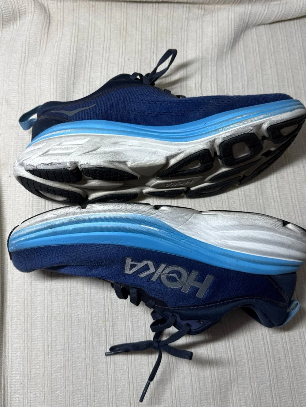 Hoka One One Mens Bondi 8  Blue Running Shoes Sneakers Size 8D